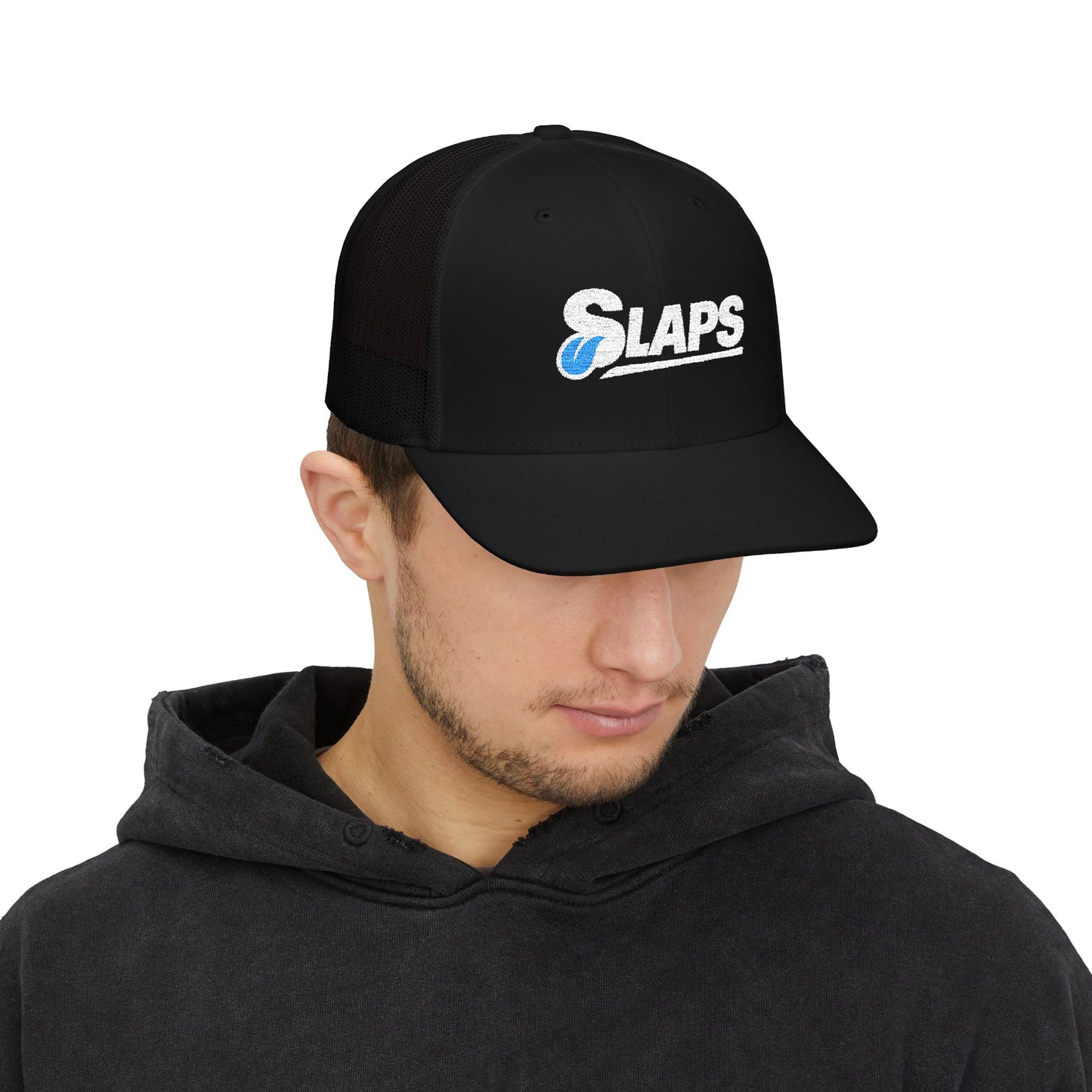 Stylish Snapback Trucker Cap with Embroidered Logo - Perfect for Casual Outings and Outdoor Activities